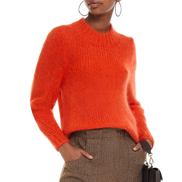 Isabel Marant Ivah Super Kid Mohair Wool Blend Sweater Poppy Orange Size 38 US 6 - Picture 1 of 5